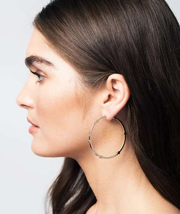 Large Cage Hoops | Yellow Gold