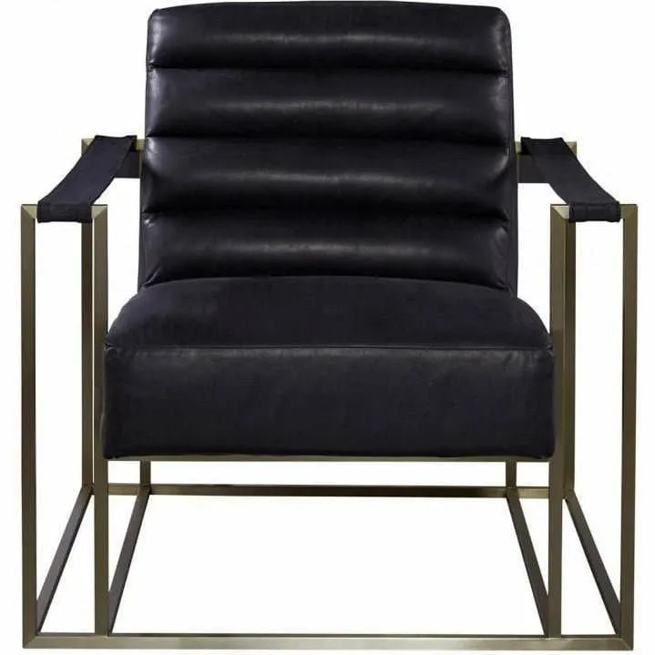 Leather Accent Chair in Black