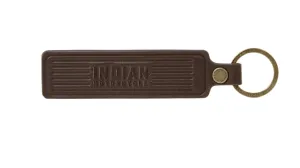 Leather Block Logo Key Ring