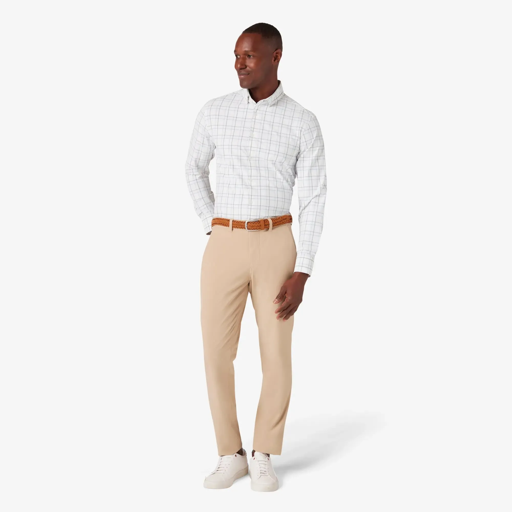 Leeward  Dress Shirt - White Larkin Plaid