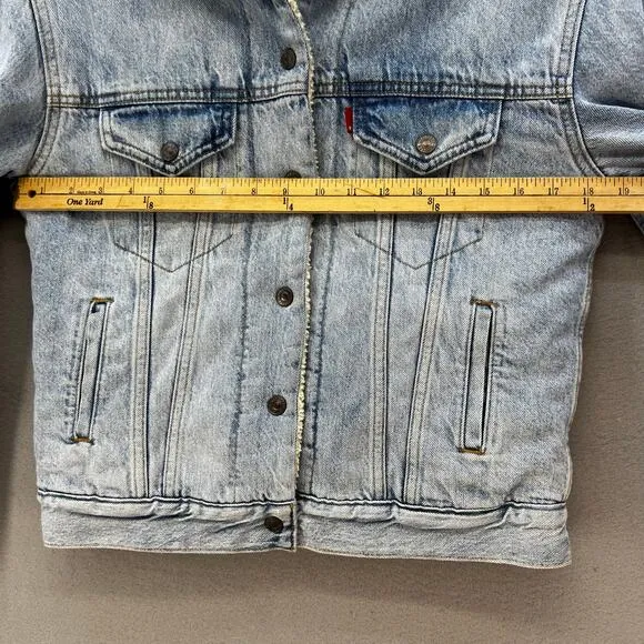 Levi's Denim Jacket Women's XS Light Blue Sherpa Lined Vintage Classic 80s Style