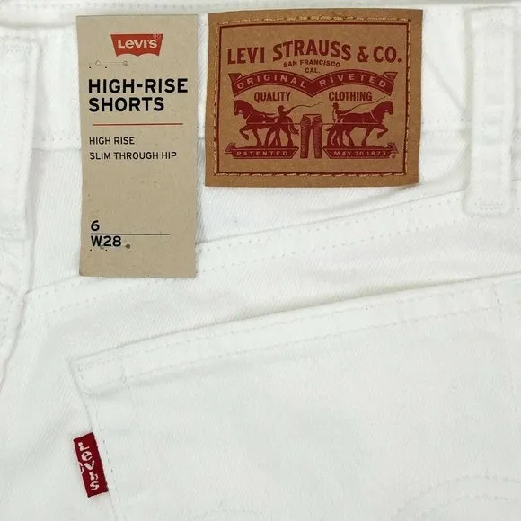 Levi's Women's High Rise White Distressed Shorts 6W / 28