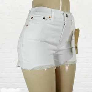 Levi's Women's High Rise White Distressed Shorts 6W / 28