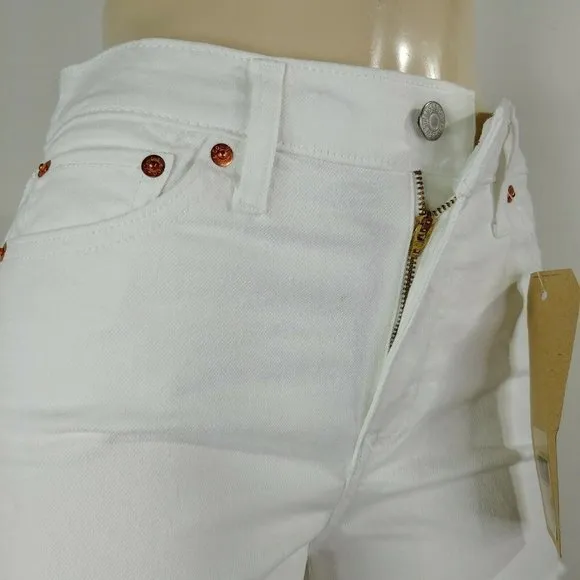 Levi's Women's High Rise White Distressed Shorts 6W / 28