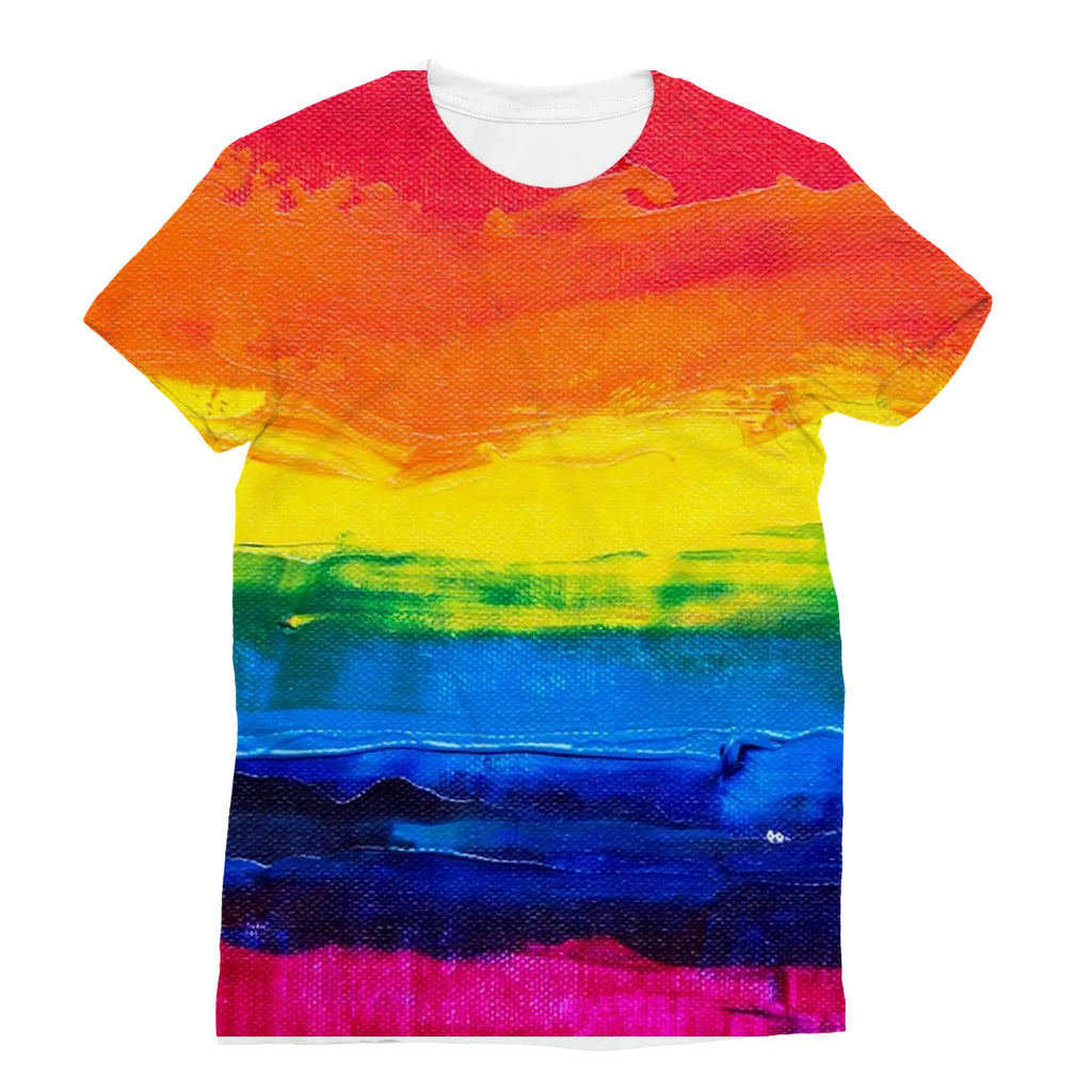 LGBT Pride Rainbow Paint Canvas Women's T-Shirt