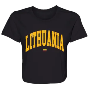 Lithuania - Women's Bella Canvas Flowy Cropped Tee