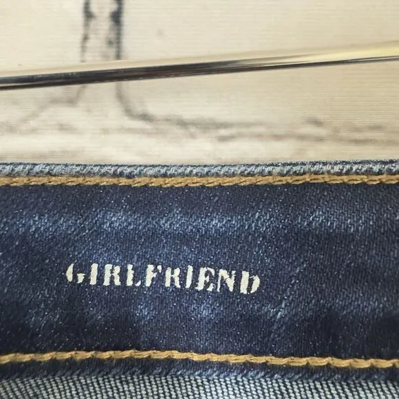 Liverpool Womens Marley Girlfriend Cuffed Eco Jeans in Bartlett Blue Size 6/28