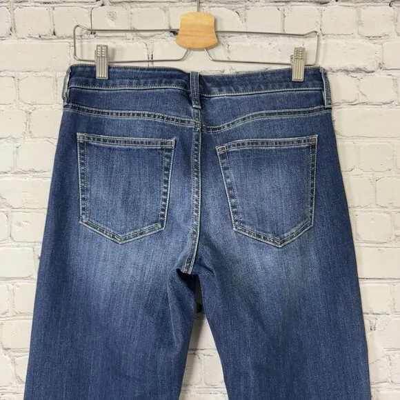 Liverpool Womens Marley Girlfriend Cuffed Eco Jeans in Bartlett Blue Size 6/28