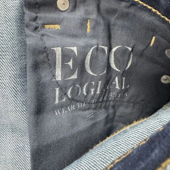 Liverpool Womens Marley Girlfriend Cuffed Eco Jeans in Bartlett Blue Size 6/28