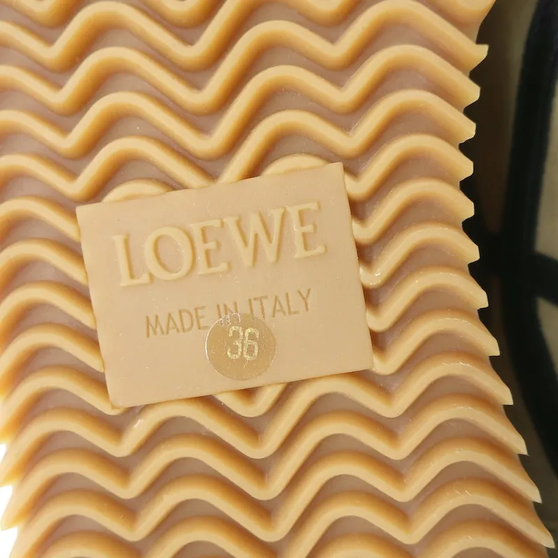 Loewe Flow Runner Sneakers Beige Suede & Black Leather Size 36 NEW