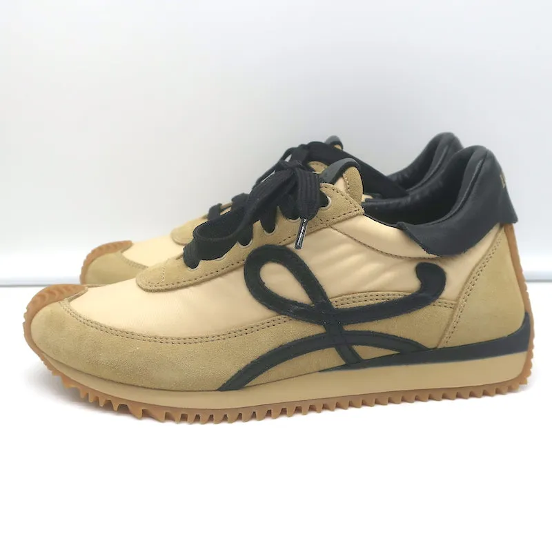 Loewe Flow Runner Sneakers Beige Suede & Black Leather Size 36 NEW