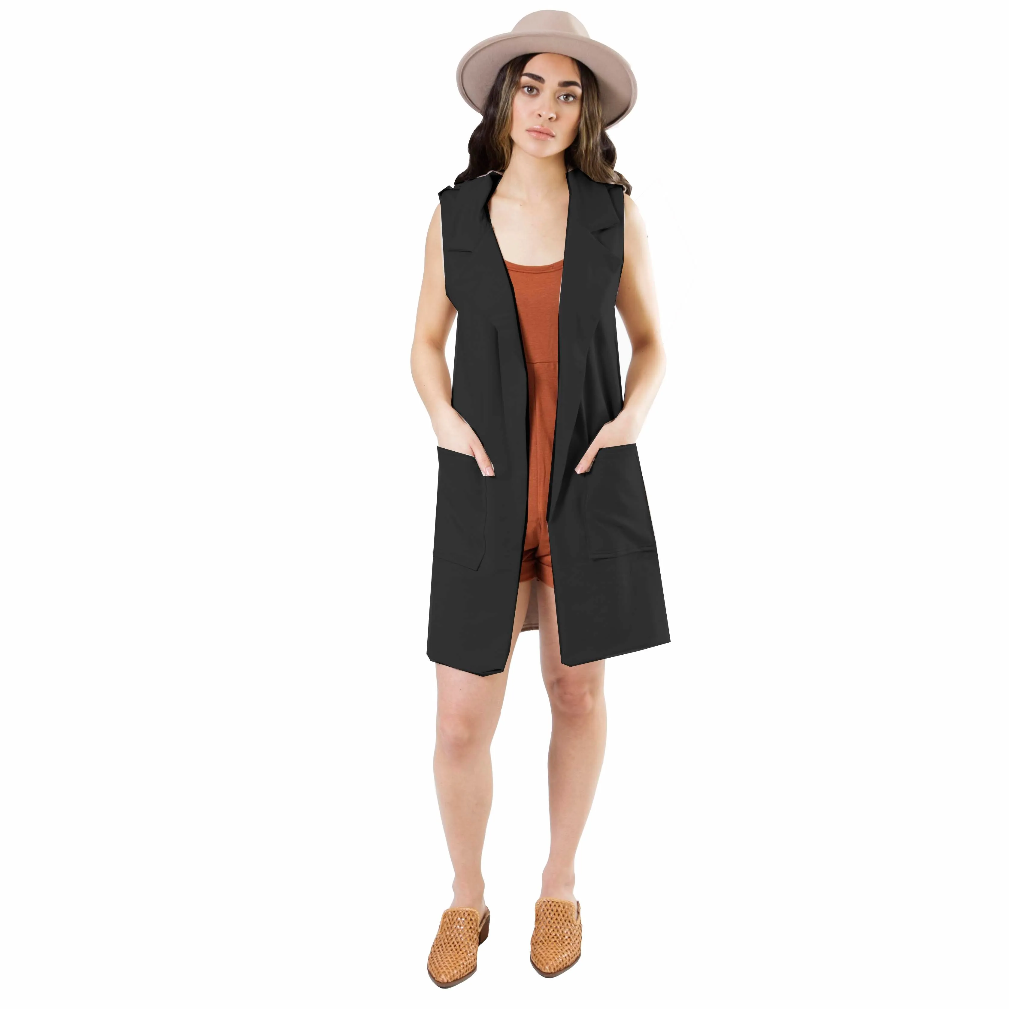 Long Pocket Vest - Various Colors