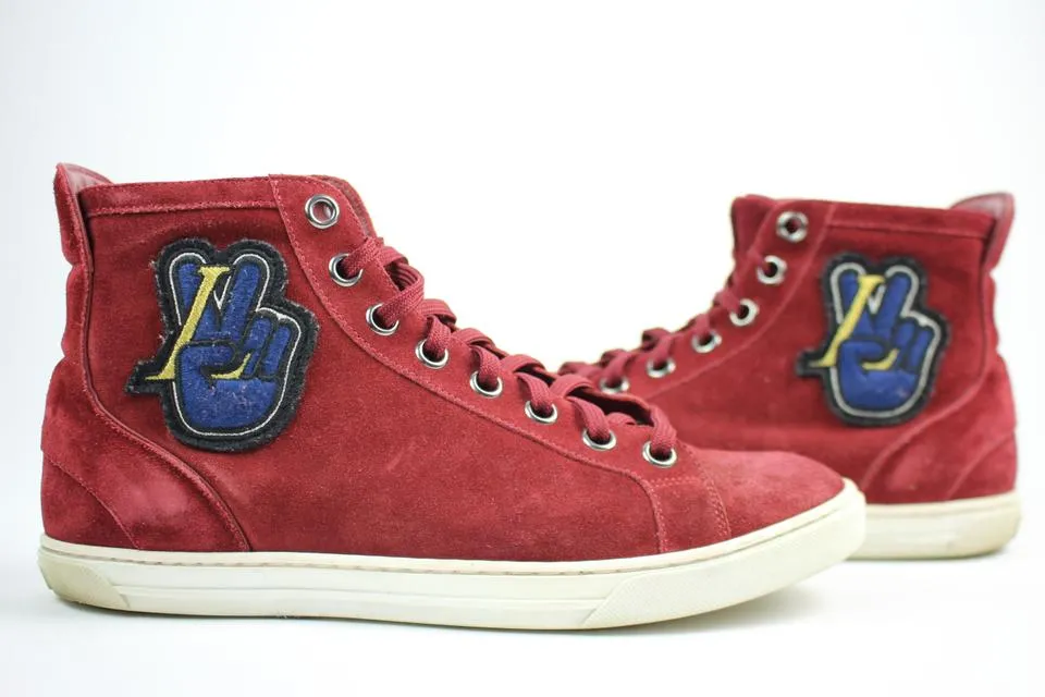 Louis Vuitton Rare High Top World Peace Sign Varsity Mens Sz 7 19LVA1108