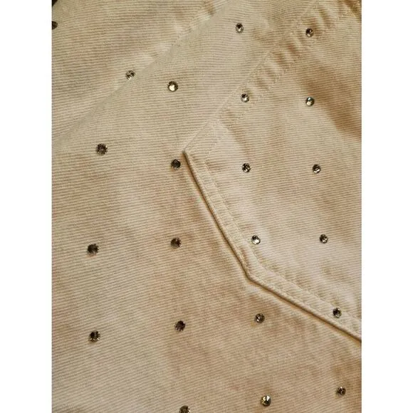 Lovers and Friends Jeans Women's 29 White Easton High Rise Balloon Rhinestone