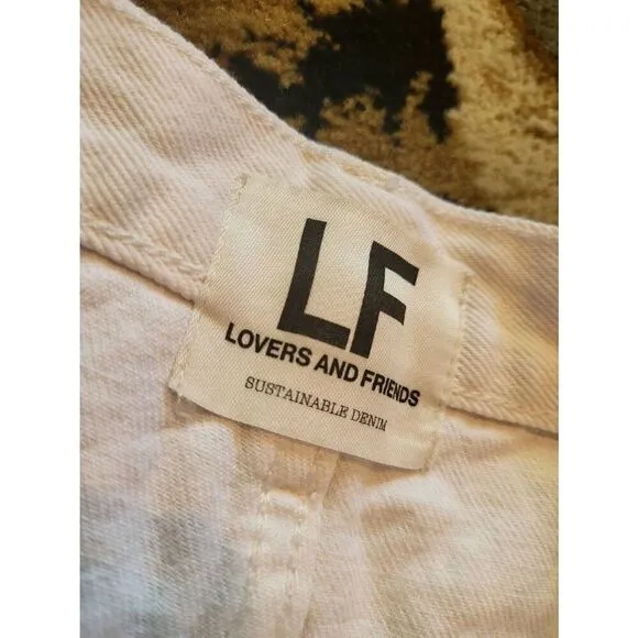 Lovers and Friends Jeans Women's 29 White Easton High Rise Balloon Rhinestone