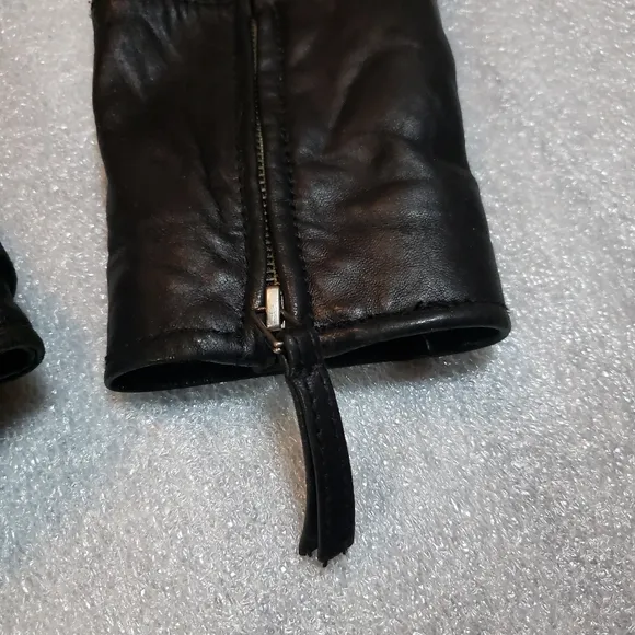Lucky Brand Women's Medium Genuine Black Leather Jacket Slight Rough Texture