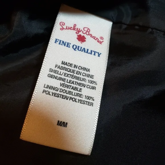 Lucky Brand Women's Medium Genuine Black Leather Jacket Slight Rough Texture