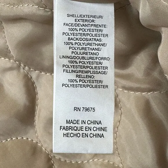 Lucky Brand Women's Size Medium Camel Jacket Hooded Cinched Waist Size Medium