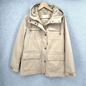 Lucky Brand Women's Size Medium Camel Jacket Hooded Cinched Waist Size Medium
