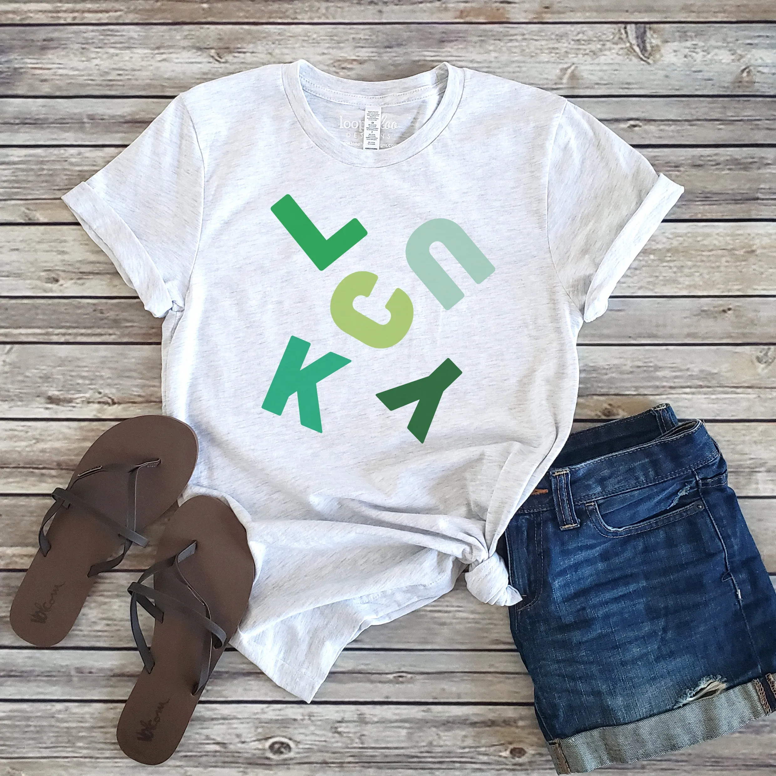 LUCKY FALLING LETTERS TEE