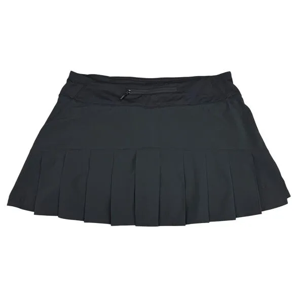 LULULEMON RARE Run: Speed Skirt Women's Size 6 Black Rear Pleats