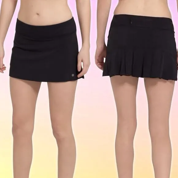 LULULEMON RARE Run: Speed Skirt Women's Size 6 Black Rear Pleats