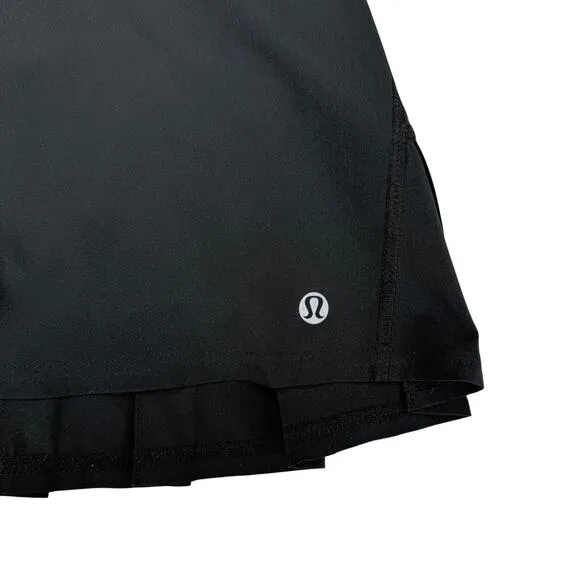 LULULEMON RARE Run: Speed Skirt Women's Size 6 Black Rear Pleats