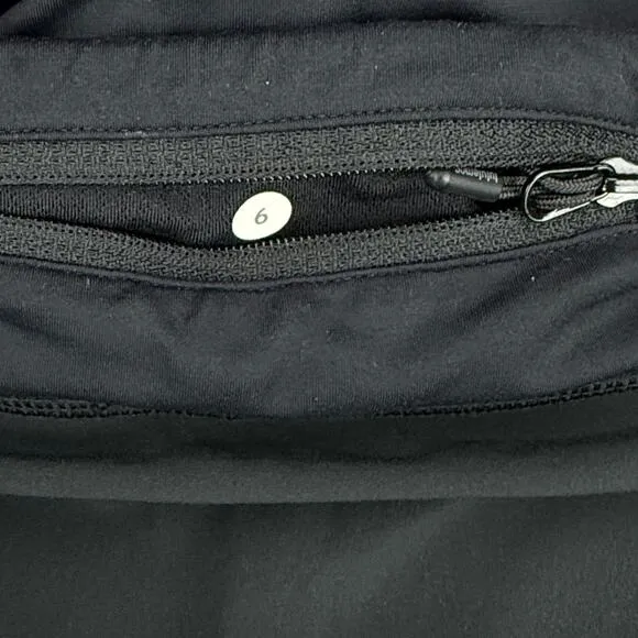 LULULEMON RARE Run: Speed Skirt Women's Size 6 Black Rear Pleats