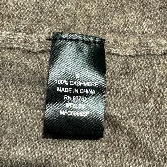 LUSSO 100% Cashmere Open Front Long Cardigan Caramel Heather Brown NWT Small