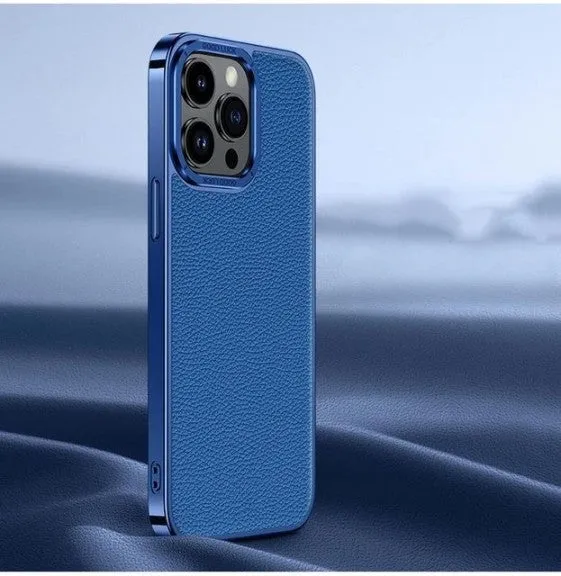Luxury Electroplated Genuine Leather Case For iPhone