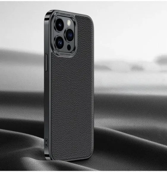 Luxury Electroplated Genuine Leather Case For iPhone