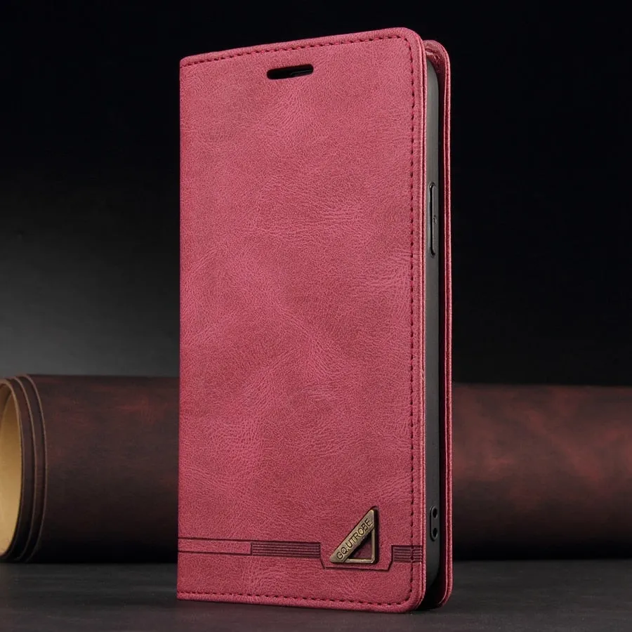 Magnetic Leather Wallet Flip Case For Huawei P Series With Card Slots