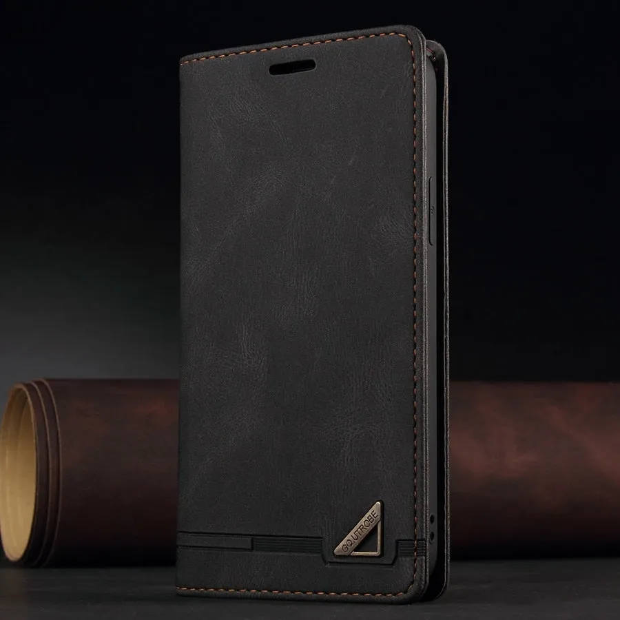 Magnetic Leather Wallet Flip Case For Huawei P Series With Card Slots