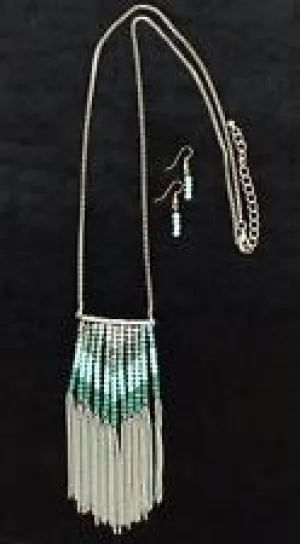 M&F Western Womens Jewelry Necklace Earrings Beaded Turquoise