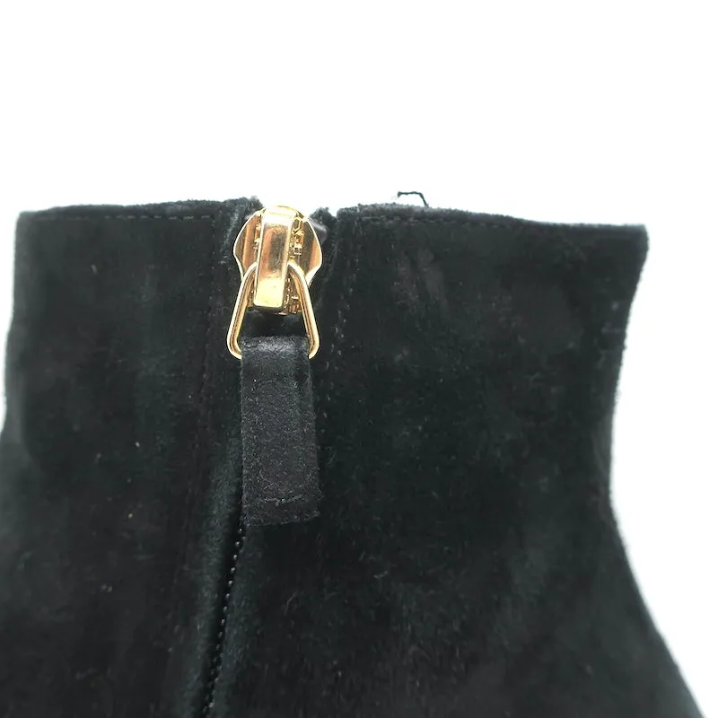 Mansur Gavriel Ankle Boots Black Suede Size 37.5 Low Heel Booties