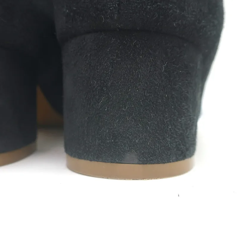 Mansur Gavriel Ankle Boots Black Suede Size 37.5 Low Heel Booties