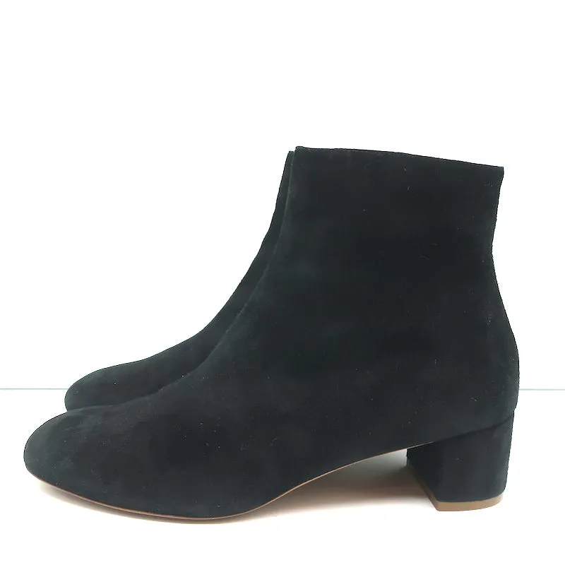 Mansur Gavriel Ankle Boots Black Suede Size 37.5 Low Heel Booties