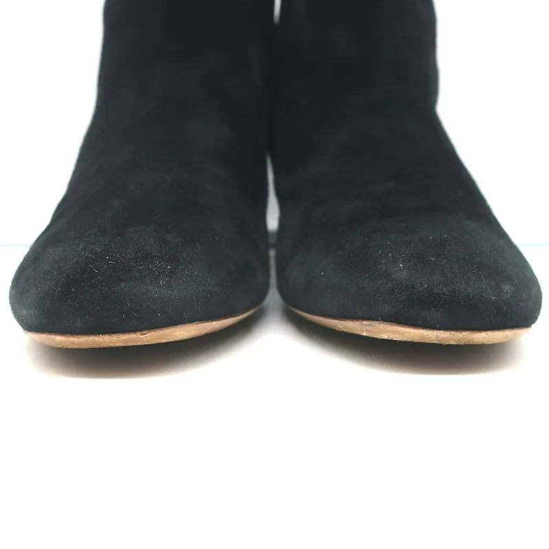 Mansur Gavriel Ankle Boots Black Suede Size 37.5 Low Heel Booties