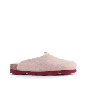 Maria - Vegan Wedge Felt Mule Slipper - Pink Marl