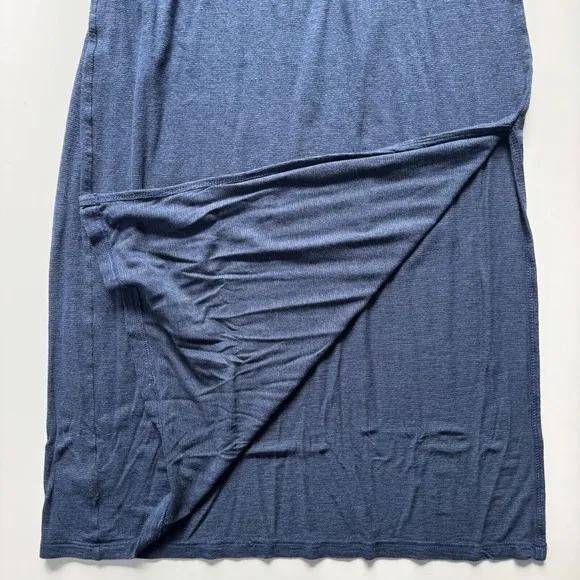 MARINE LAYER Tank Maxi Dress Womens Medium Side Slit Blue Striped Cinched Waist