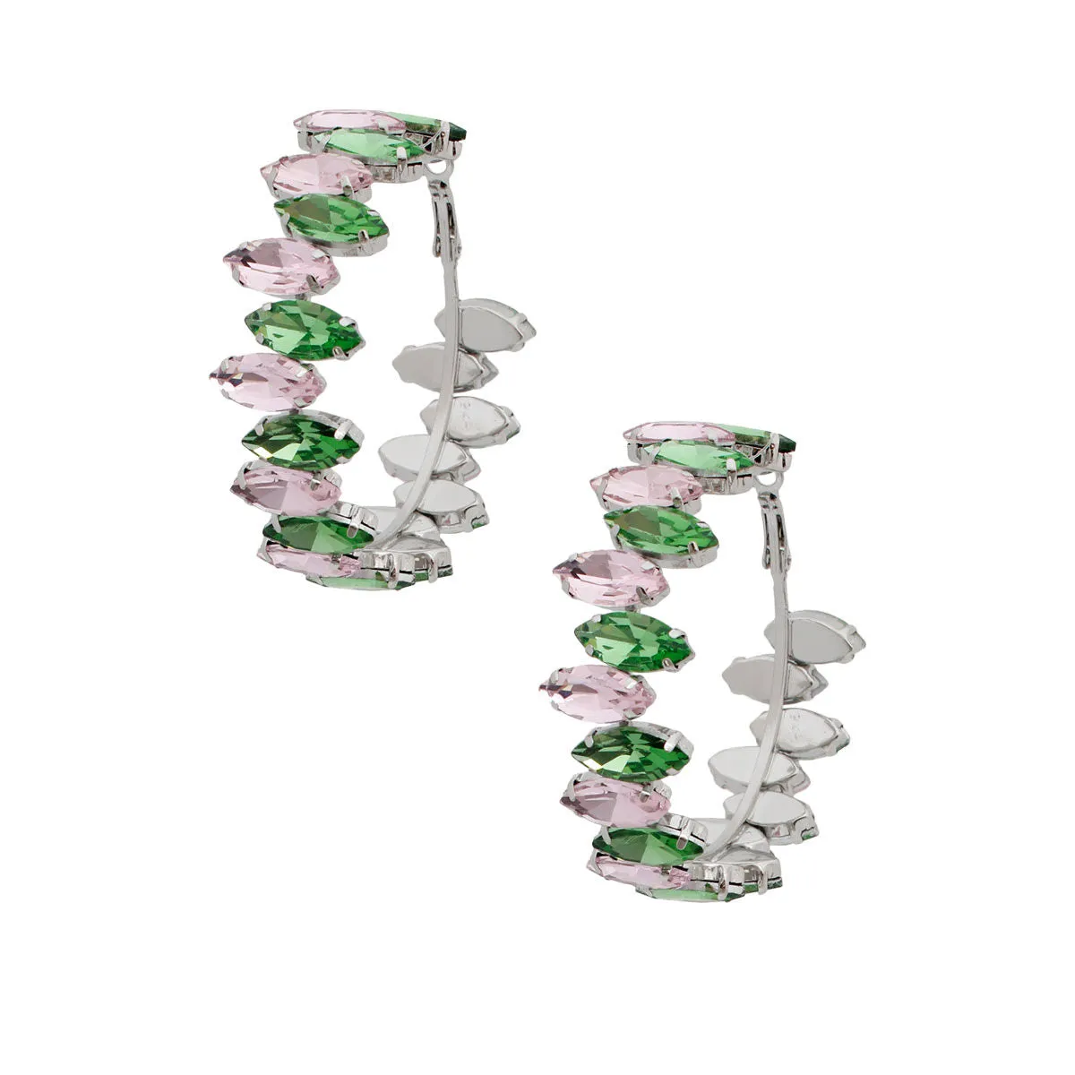 Marquise Glass Crystal Hoops