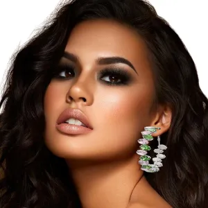 Marquise Glass Crystal Hoops
