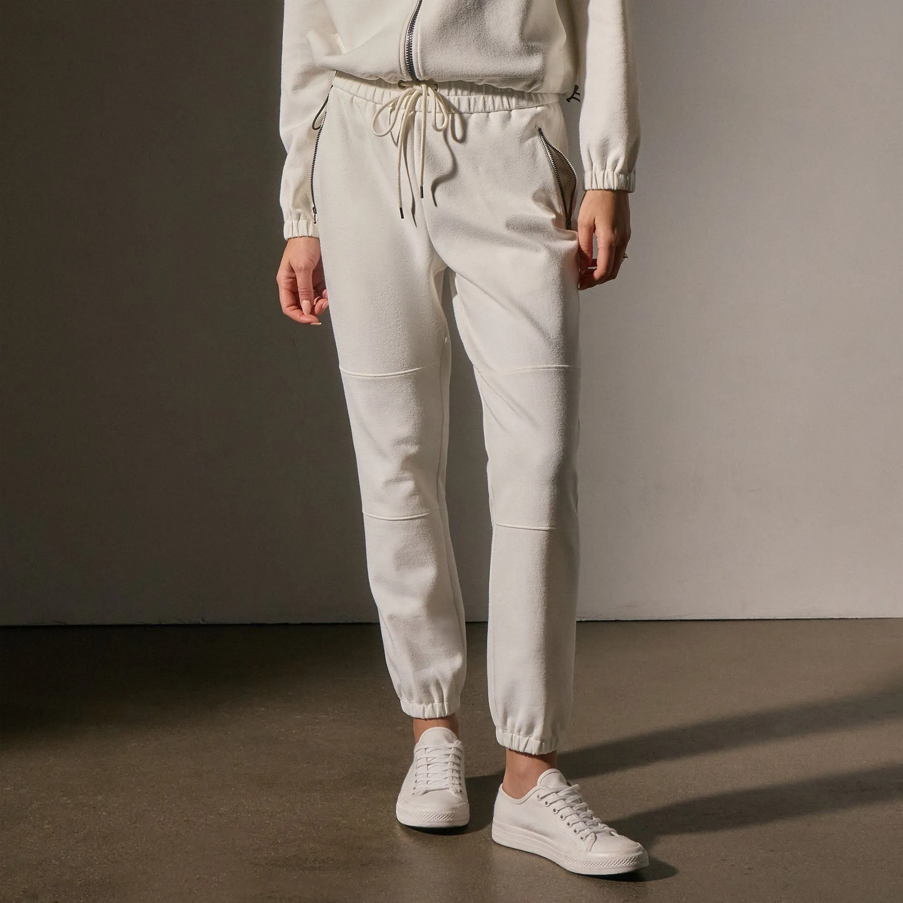 Matte Scuba Track Pant - Ivory
