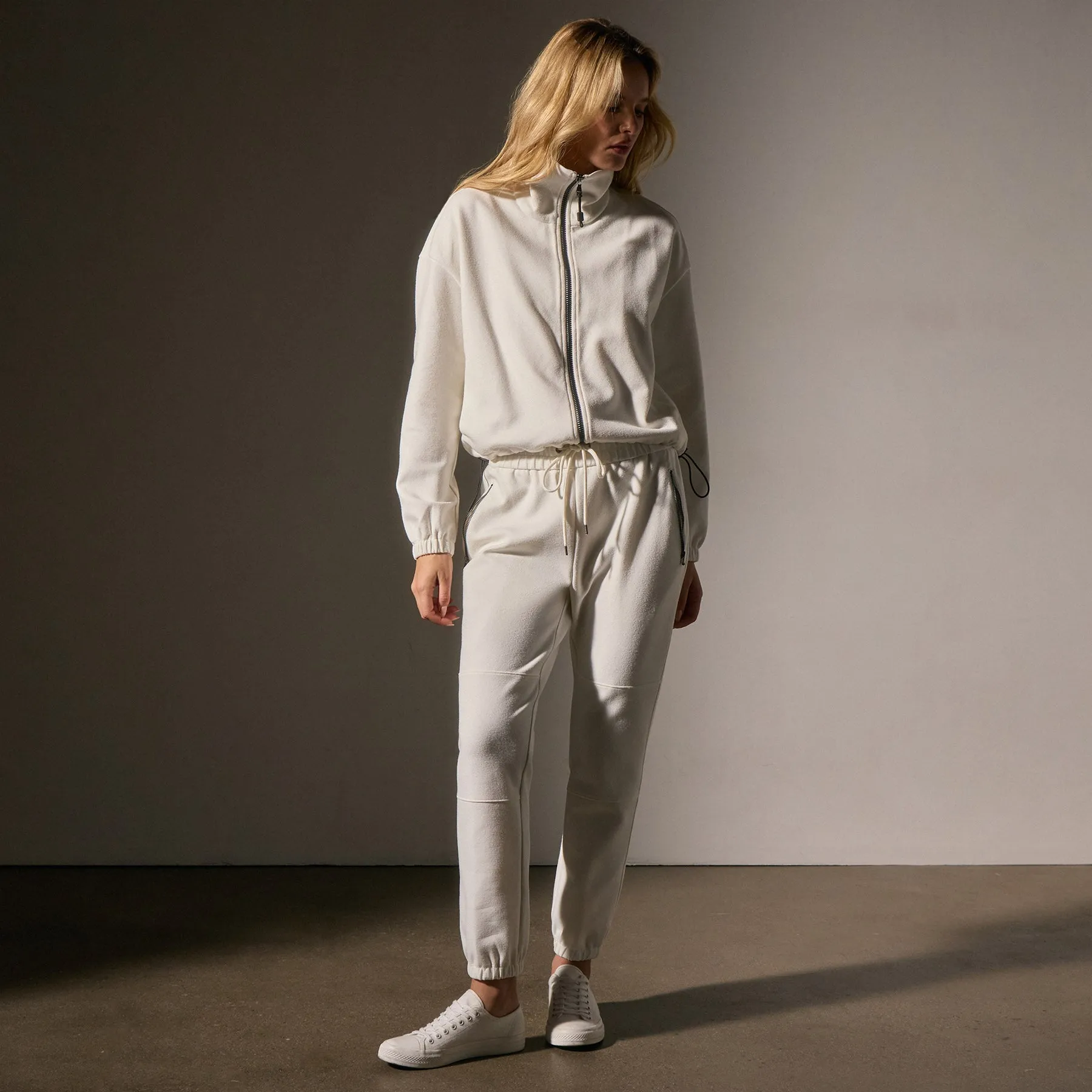 Matte Scuba Track Pant - Ivory