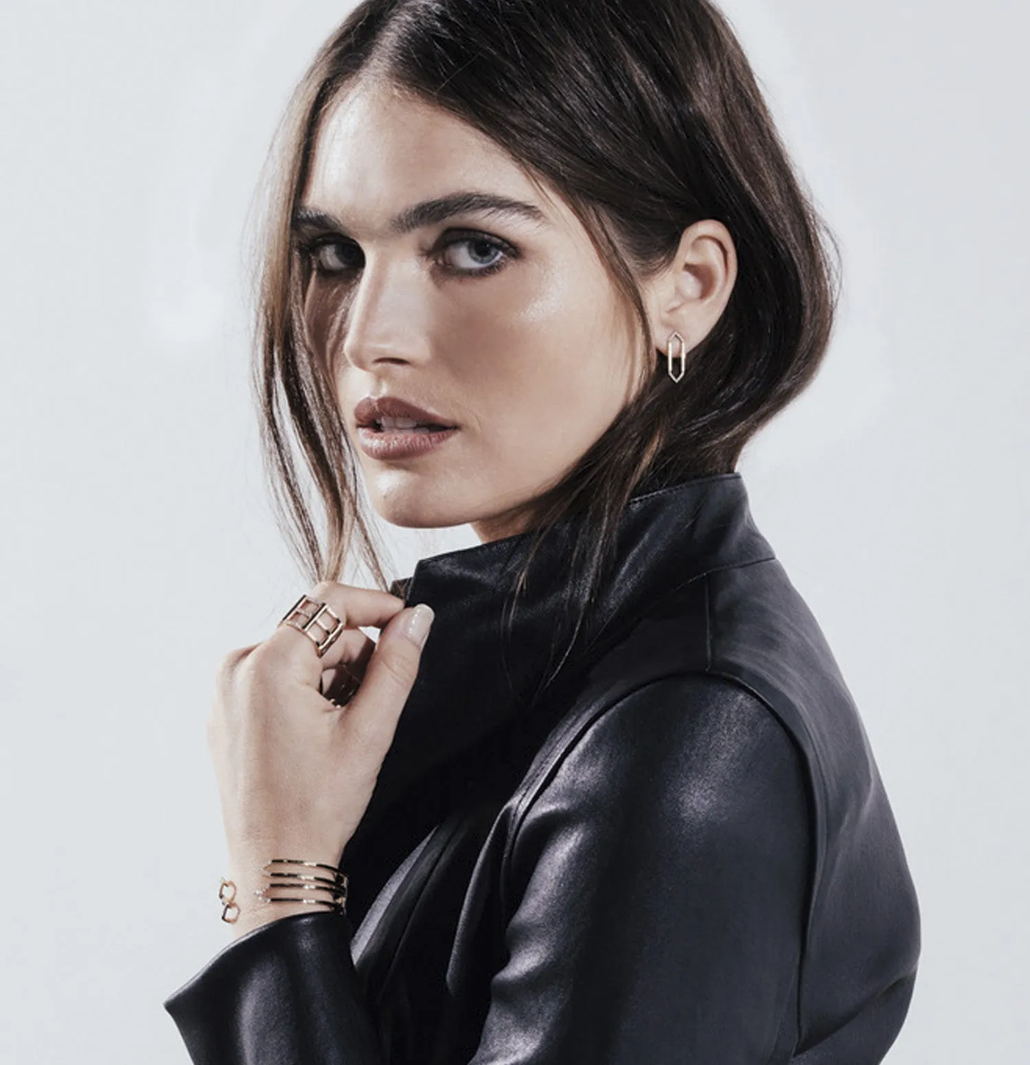 Medium Marquis Earrings | Black Gold with Diamond Points