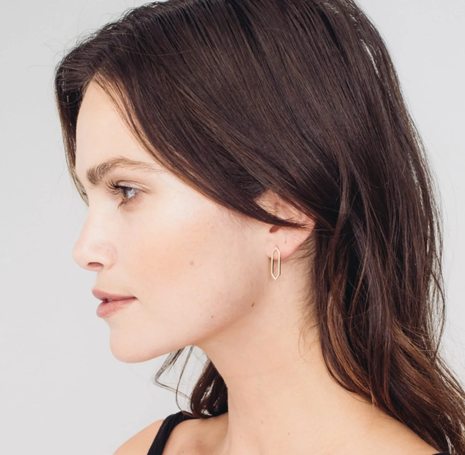 Medium Marquis Earrings | Black Gold with Diamond Points