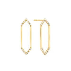 Medium Marquis Earrings | Yellow Gold with Diamond Points