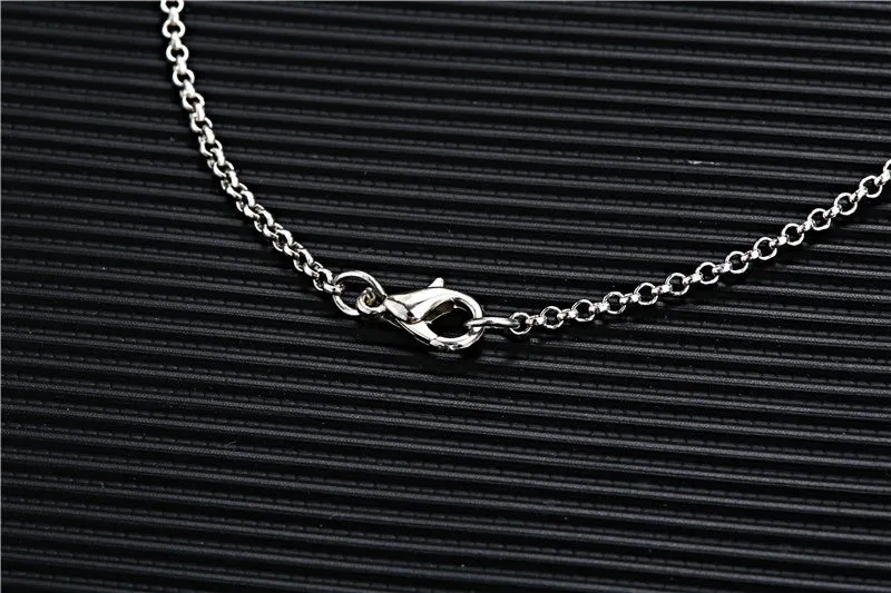 Memorial Rhinestone Pendant Necklace Gold Picture Photo Women's Silver Jewelry