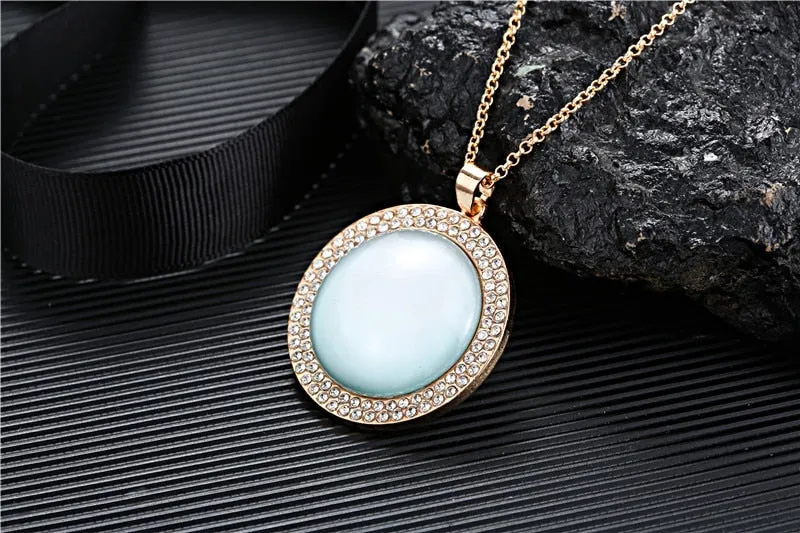 Memorial Rhinestone Pendant Necklace Gold Picture Photo Women's Silver Jewelry