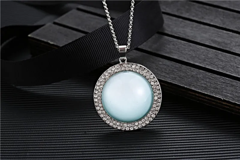 Memorial Rhinestone Pendant Necklace Gold Picture Photo Women's Silver Jewelry